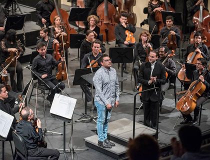 Estreno de la obra "Y todavía tiene una pena..." con la Orquesta Sinfónica Nacional de Chile 2018. Foto por Patricio Melo