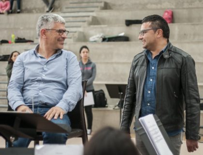 En ensayos de la ópera "La Malén" con Rodolfo Fischer y la Orquesta Sinfónica de Panguipulli 2018. Foto por Alejandro Hidalgo