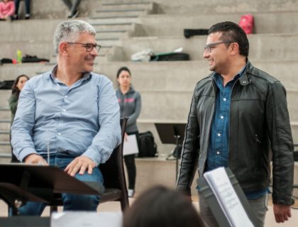 Opera _La Malén_ rehearsal with Rodolfo Fischer and Orquesta Sinfónica de Panguipulli 2018. (Ph. Alejandro Hidalgo)